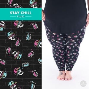 NWT SweetLegs “Stay Chill” Plus2 Size (Fits most 22-28) full length leggings.